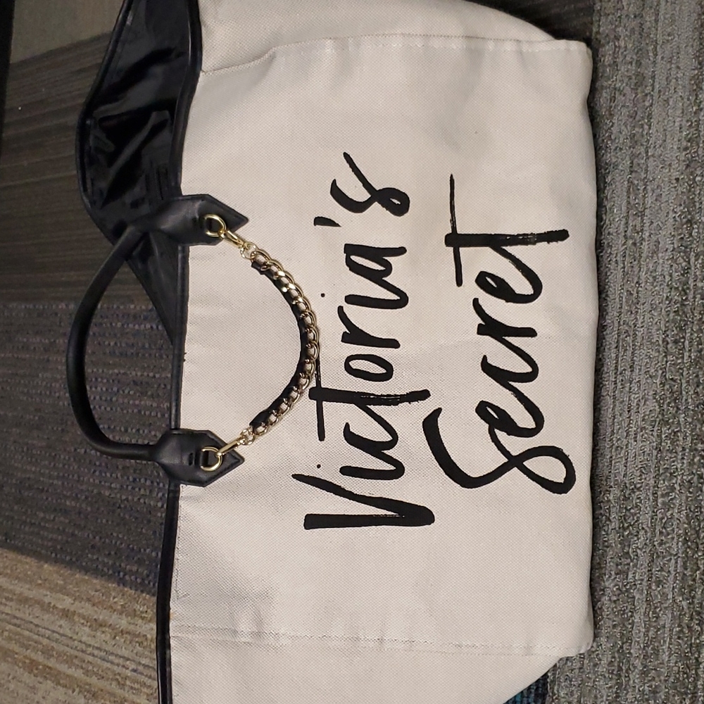 Victoria's Secret Love Victoria Beige Tote Bag